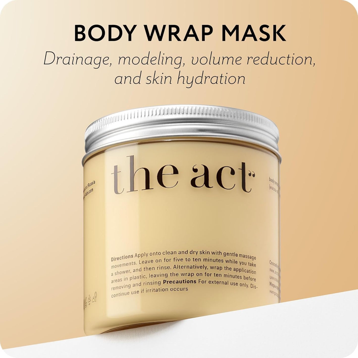 The Act Body Hot Wrap Mask - Firming and Hydrating Body Mask & Wrap for Thighs and Legs, Smooth Skin Effect with Warming & Cooling Sensation, Hot Cream, Self-Care Gift, 8.8 oz