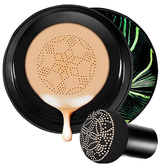 Moisture Cushion CC Cream Foundation for Mature Skin - Flawless Concealer BB Cream with Mushroom Head, Long-Lasting Waterproof Air Cushion CC, Natural honey and pine Makeup cream, Even Skin Tone(03#)