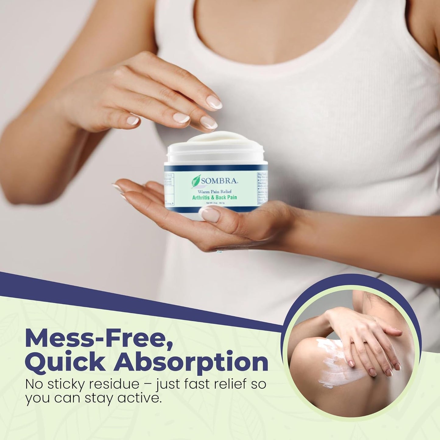 Sombra Warm Pain Relief Gel, Warm Relief for Arthritis and Chronic Pain Pre-Workout Muscle Rub Vegan Formula Free of Artificial Fragrances, Dyes, NSAIDs, Wax, Petroleum, Alcohol - 2oz Jar