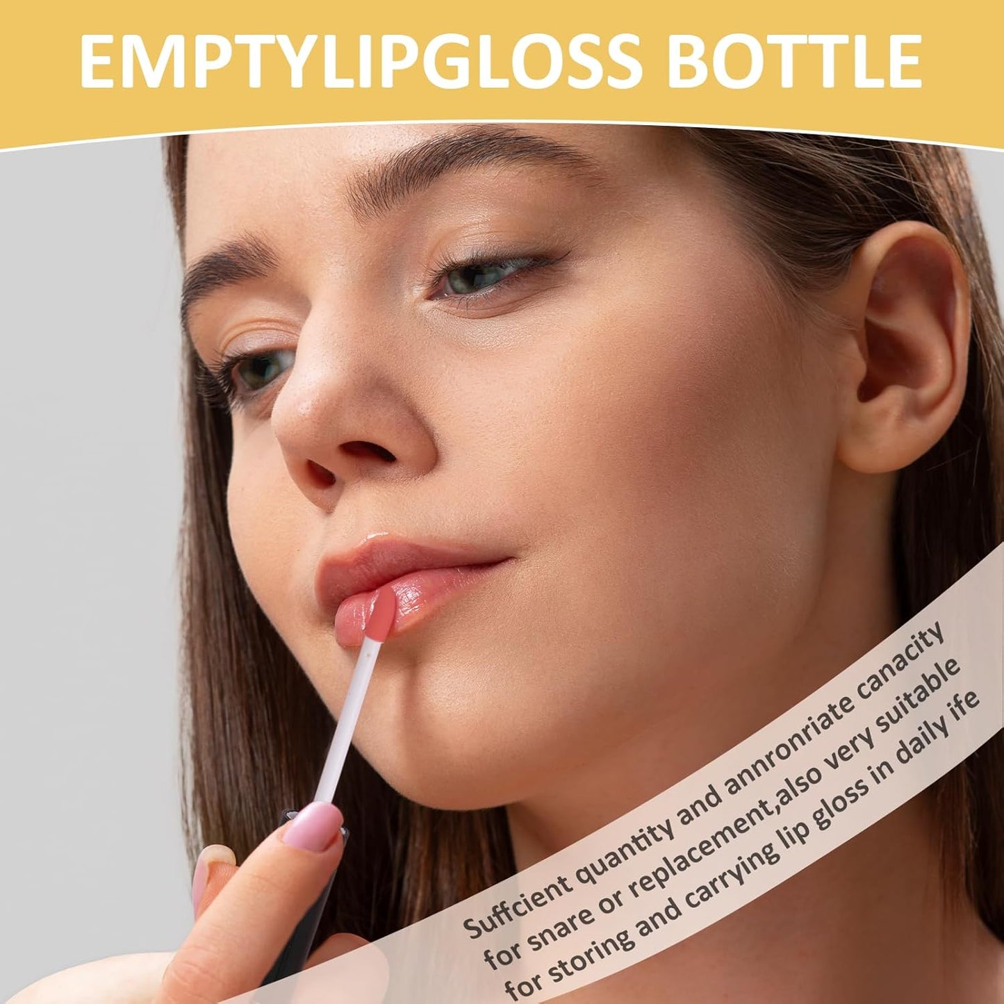 Molain 5PCS Empty Lip Gloss Tubes, 10ml Refillable Cosmetic Containers Bottles Lip Balm Bottles with Wand Concealer for Lipstick Samples, Lip Balms(Black tube cap)