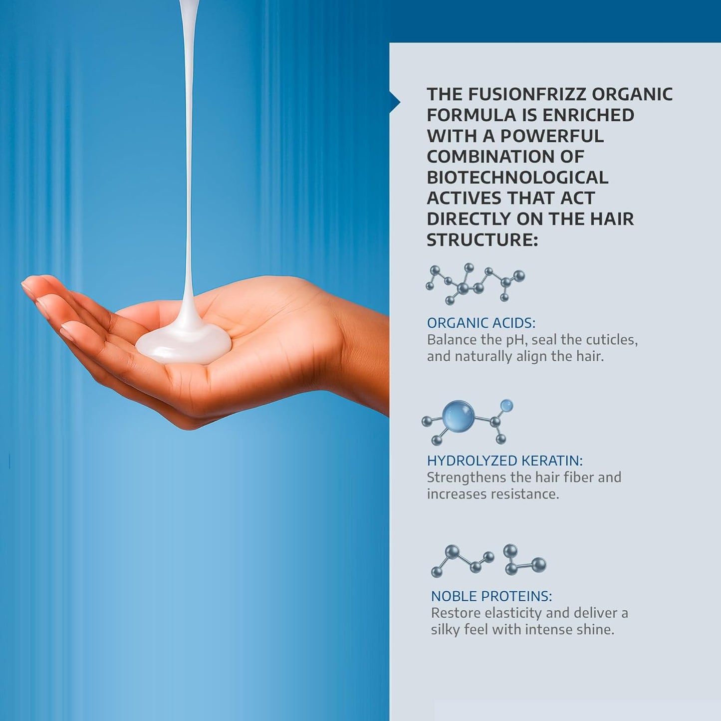 Organic Keratina Para Alisar el Pelo, Frizz Control Hair Care Products, Keratina Orgánica para Alisar el Pelo, Brazilian Keratin Treatment, Vegan Keratin Hair Treatment (33.8 Fl Oz)