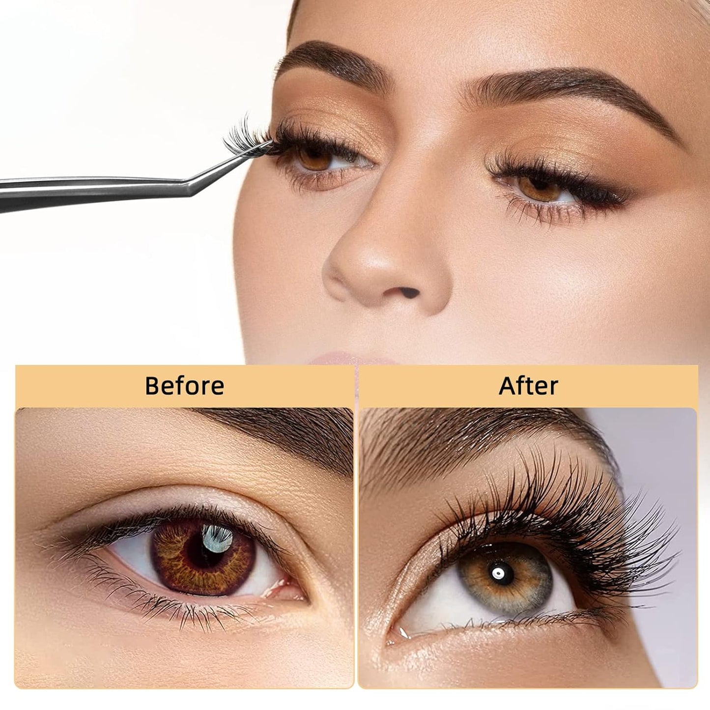 QUEWEL Cluster Lashes 240Pcs Individual Lashes 40D 0.07D Curl Mix8-14mm Lash Extensions Clusters Lashes Soft&Natural False Eyelashes Individual DIY Eyelash Extension at Home(40D 0.07D MIX8-14)