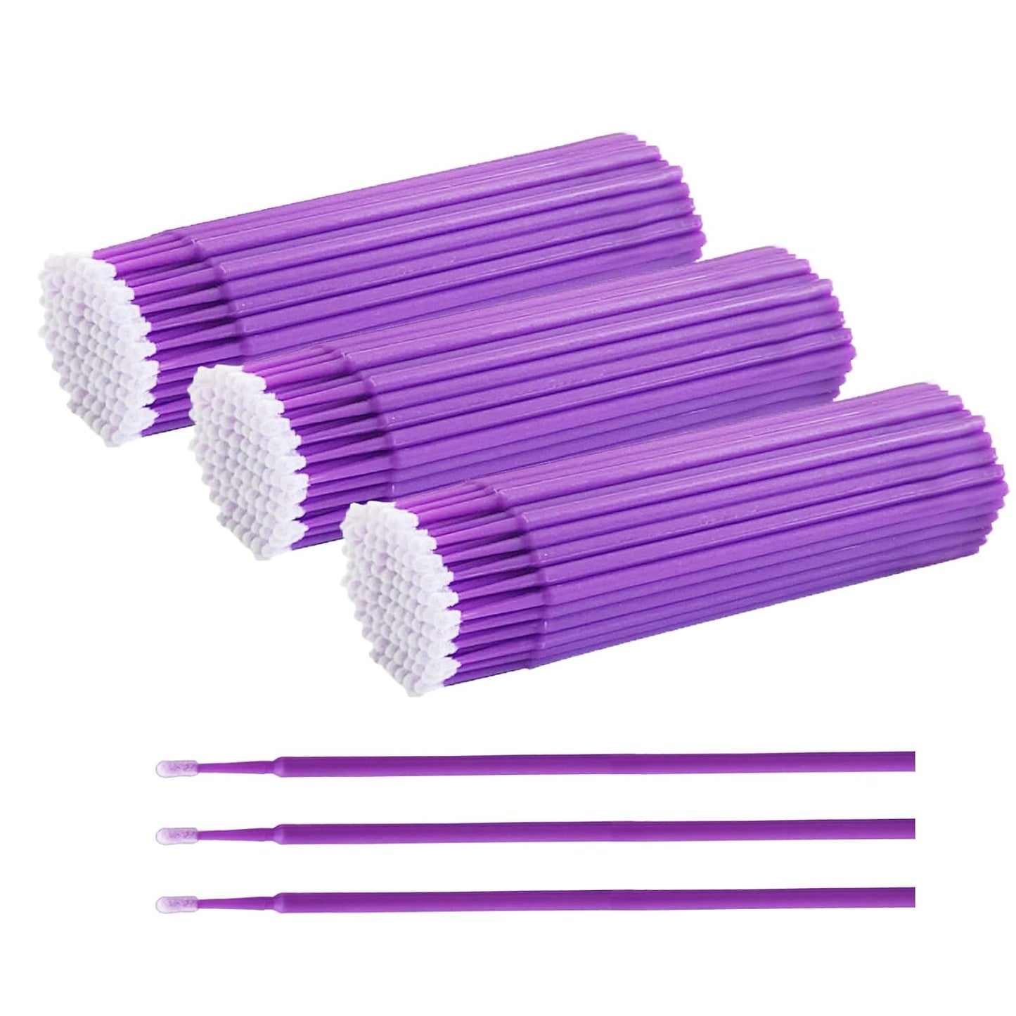 1200PCS Microswabs for Eyelash Extensions,Disposable Micro Applicators Brush for Cleaning and Applying Make-up Purple (Head Diameter: 2.0mm)