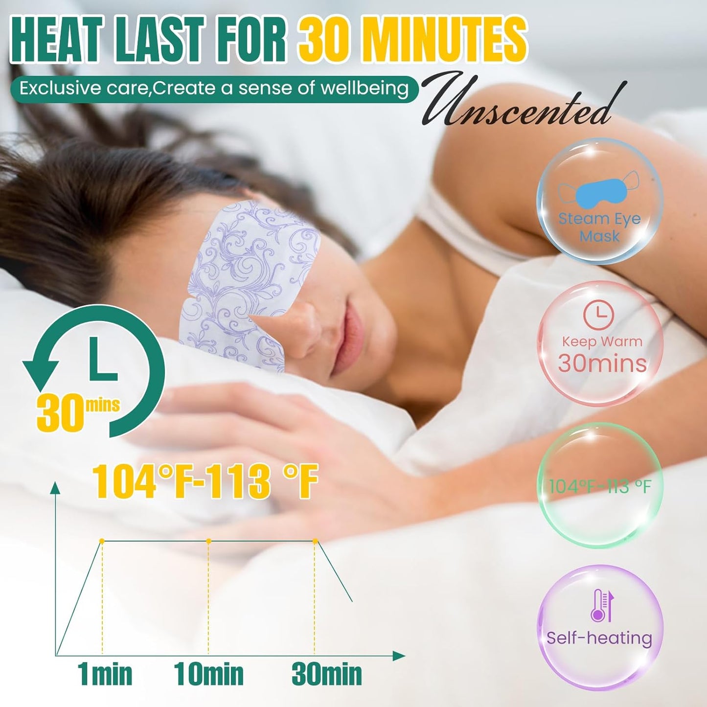 XPCARE 16 Pack Steam Eye Masks for Dry Eyes, Heated Eye Mask Warm Compress for Eyes,Disposable Heated Eye Mask for Dark Circles, Puffy Eyes, Relief Stress Eye Fatigue(Unscented)