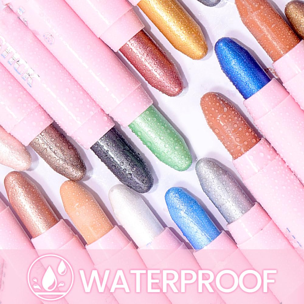 Kaely 2in1 Cream Eye Shadow Brightener Sticks for Eyes, Pencil Eyeshadow Applicator Stick Waterproof Pigmented, Eye Shadow Palette Highlighter Makeup, sombras para ojos, 28 Desert Matte