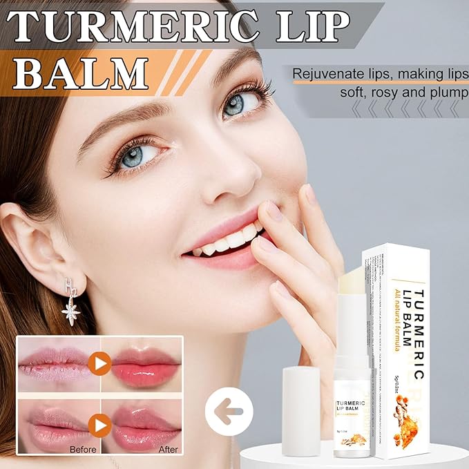 Organic Turmeric Lip Balm All-Day Moisturizing, Balancing, Soothing for Dry Lips Lip Balm With Turmeric Root Natural Ingredients Even Lip Tone 5g