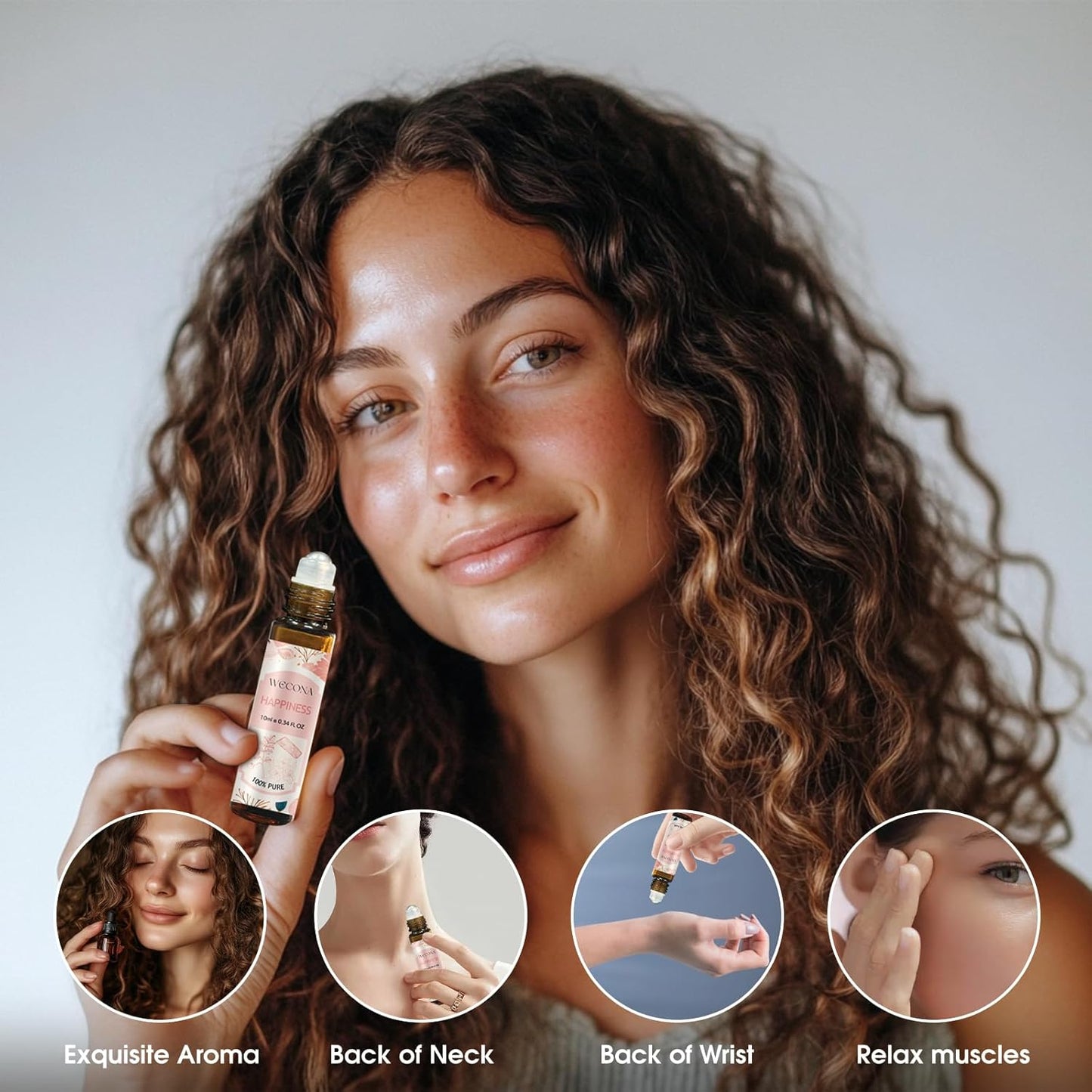 Aromatherapy Essential Oil Roll-On Set β 6x10ml Essential Oil Blends with Roller Bottles, Portable Essential Oils for Diffusers for Home,Relaxing Gift for Women & Men