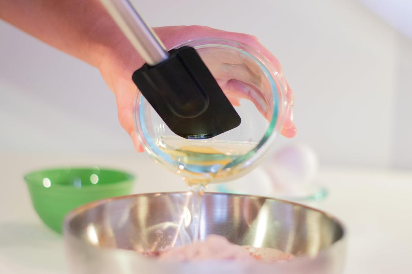 Silicone Spatula – Heat Resistant Rubber Spatula with Stainless Steel Handle, Nonstick Kitchen Cooking & Baking Scraper, 10 Inch Black Utensil for Mixing, Frying & Stirring