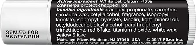 ChapStick Classic Original Lip Balm Tubes, Lip Care - 0.15 Oz (Pack of 12)