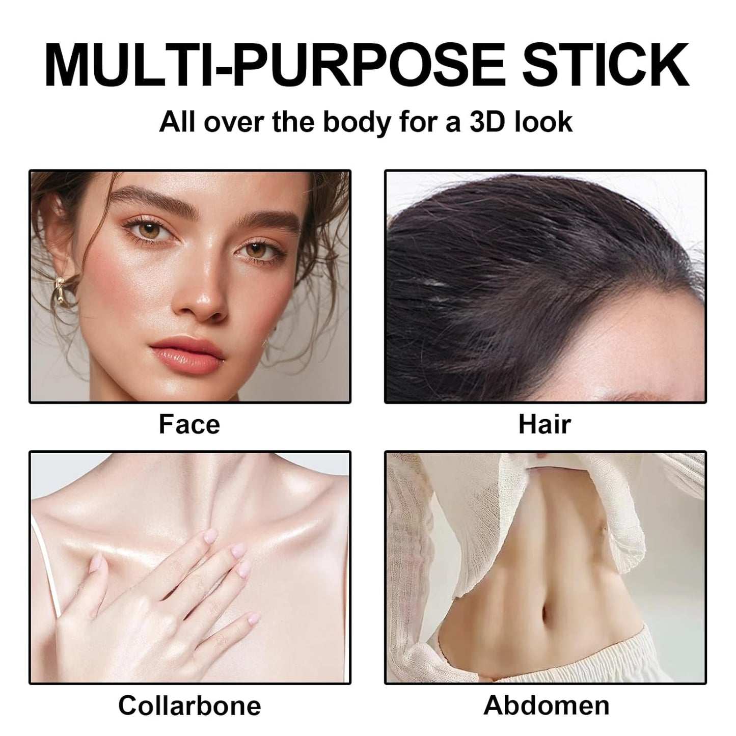 3Pcs Cream Contour Stick Makeup Kit, Shades with Highlighter, Blush and Bronzer Contour Stick for Sculpt the Cheeks, Long Lasting, Waterproof, Matte & Dewy Finish LIGHT(1+3+4)