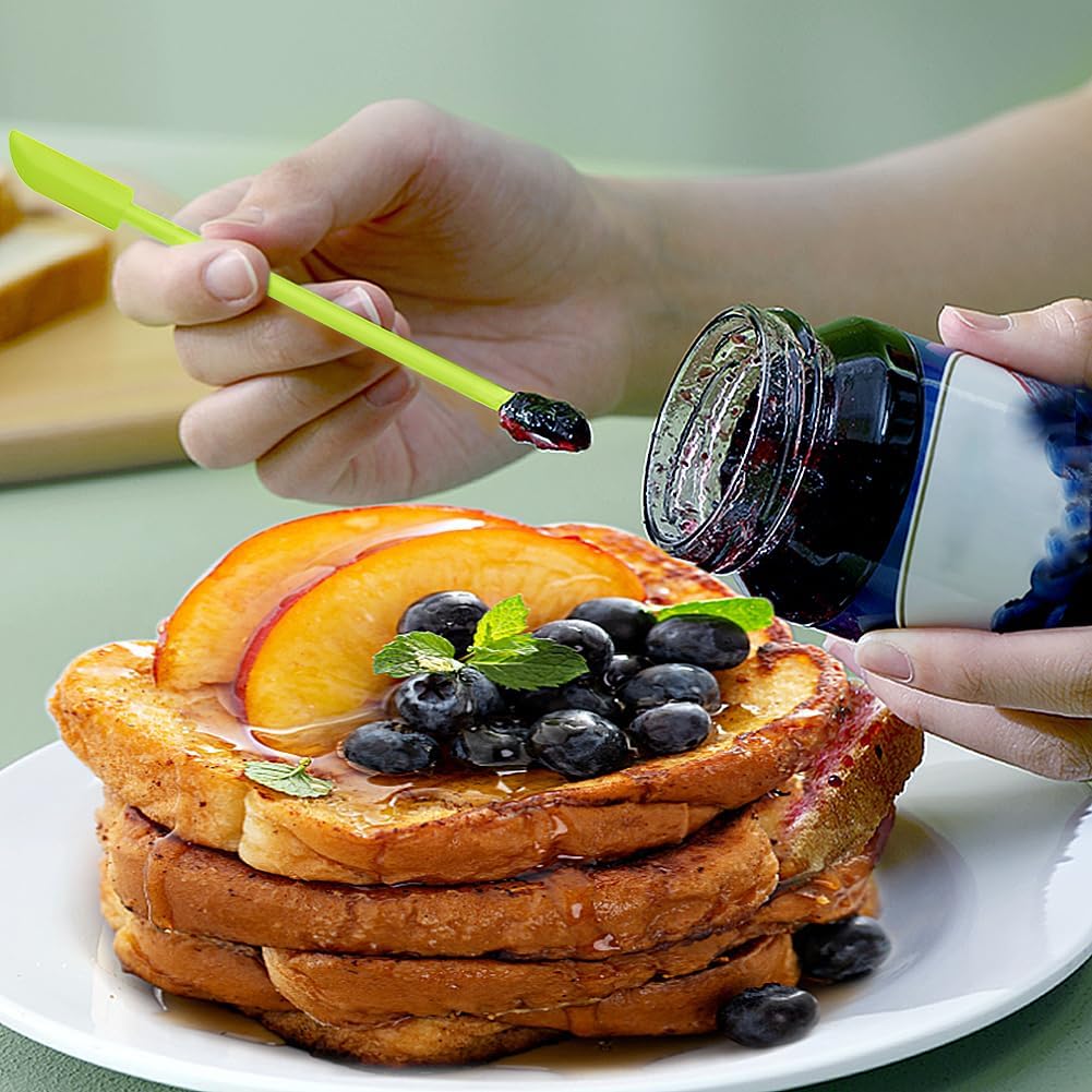 Silicone Spatula Set (6Pcs) - Mini Scraper Tool for Beauty & Food (Reach Every Last Drop - Multi-Size Spatulas for Makeup Jars, Lotion Bottles & Kitchen Containers)