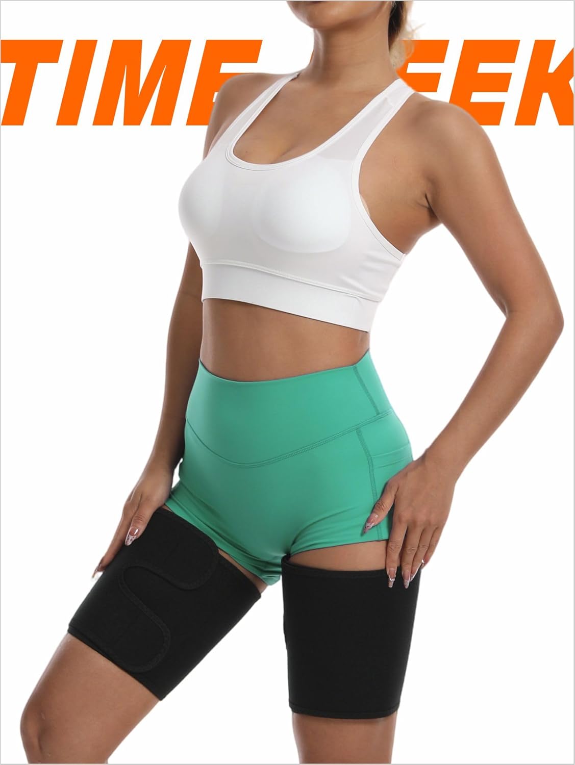 Sauna Leg Sleeves 2-Pack, Non-Slip Sweat Thigh Wraps for Women & Men Adjustable Thigh Trimmer Slimming Workout Gear