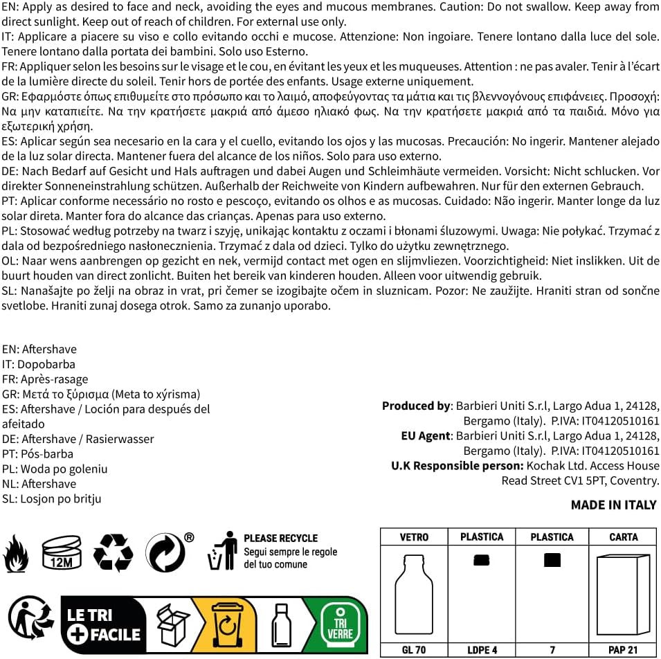 The Goodfellas' smile, SHIBUSA 2 (Almond, Peach & Ylang Ylang) Aftershave Lotion, Refreshes & Tones, 100ml, Made in Italy