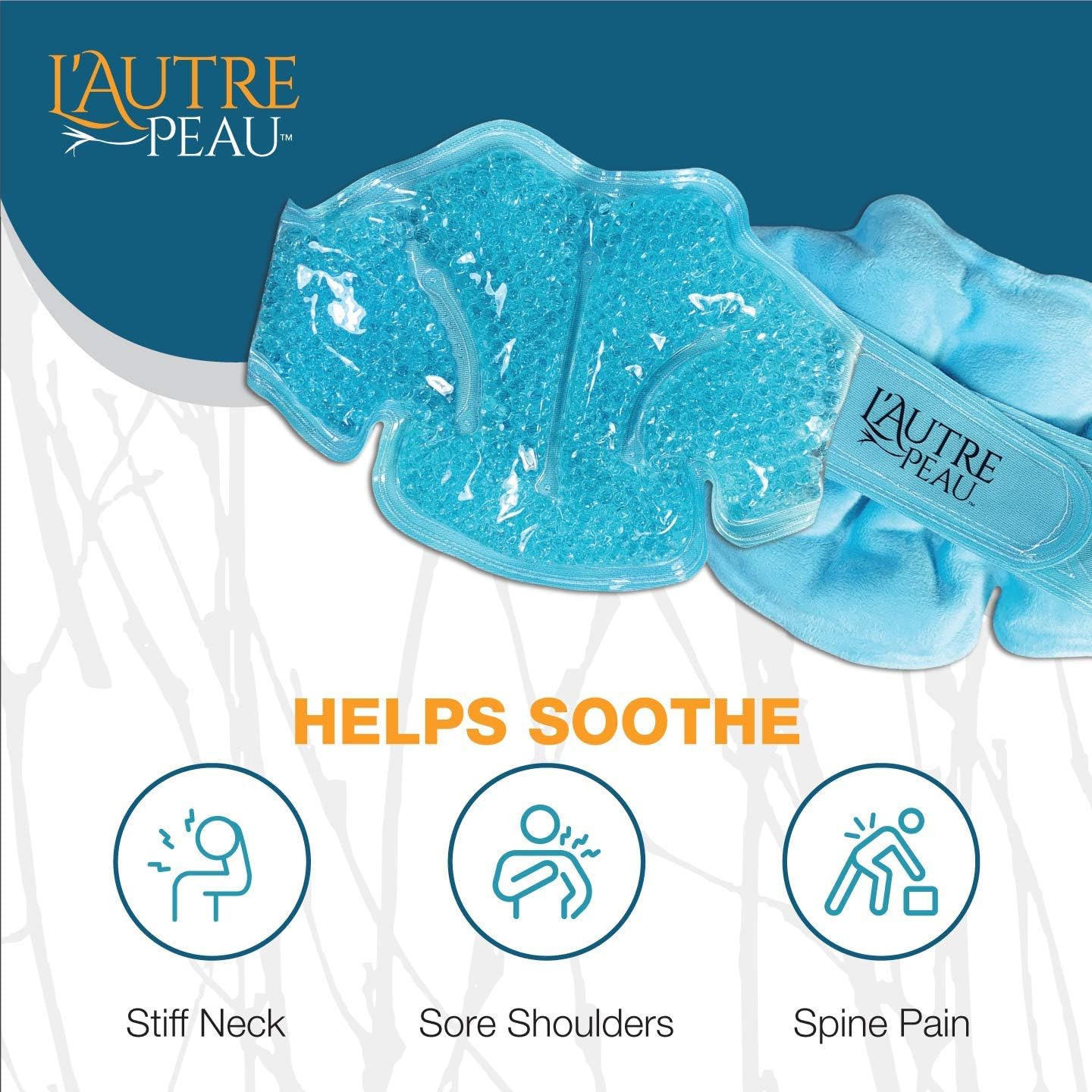 USA Merchant | Hot/Cold Plush Neck & Shoulder Gel Bead Wrap | Freeze Therapeutics by L'AUTRE PEAU | Relief for Tension, Headaches, Injuries, Swelling, Aches, Bruises, Muscle Pain, Strain & Stiffness