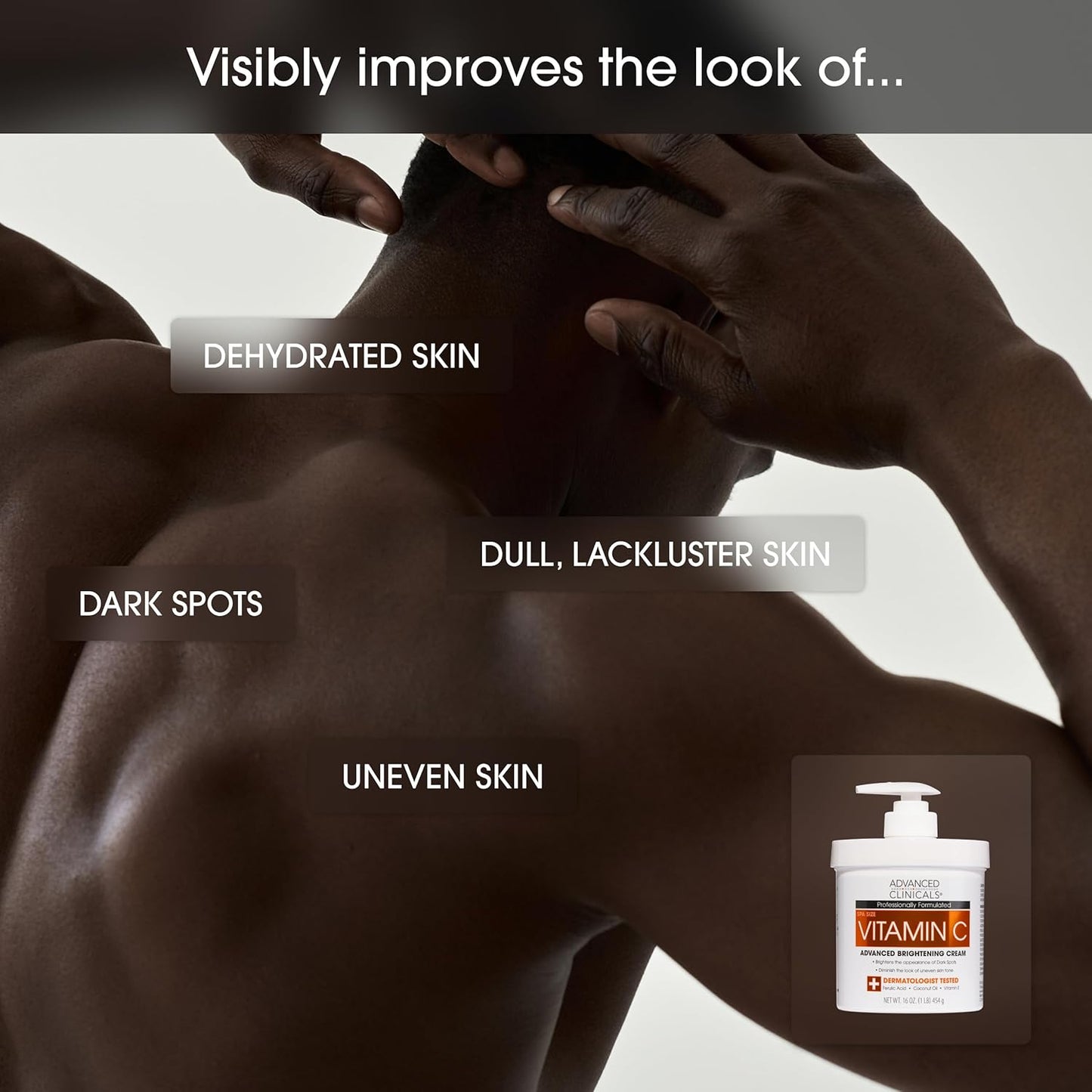 Advanced Clinicals Vitamin C Cream + Vitamin C Serum 2PC Skincare Set | Brightening Body Lotion & Facial Serum For Women & Men Helps Diminish Appearance Of Dark Spots, Wrinkles, & Uneven Skin Tone