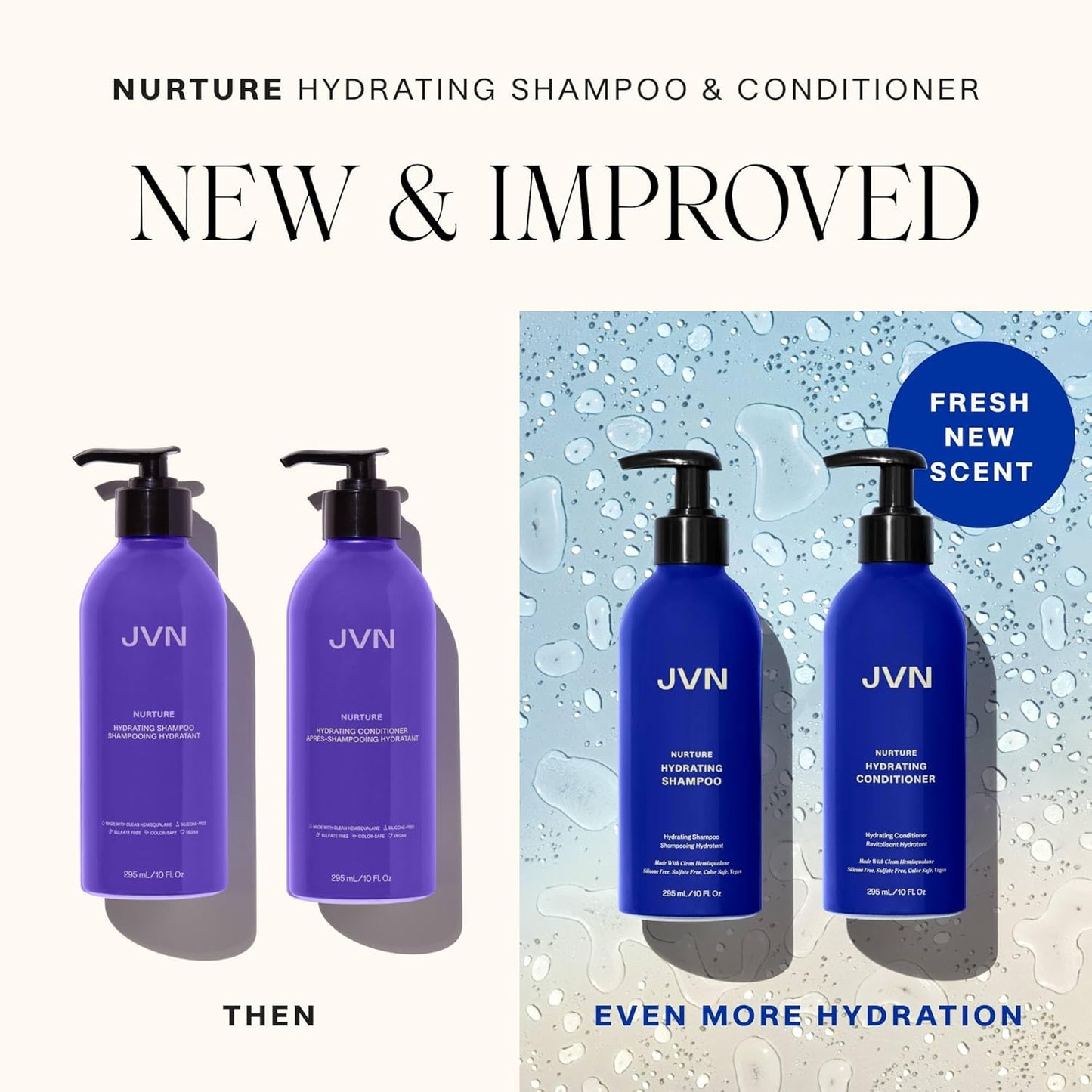 JVN Nurture Hydrating Conditioner, New and Improved, Instantly Moisturizing and Deeply Nourishing Conditioner for Dry Hair, 10 Fluid Ounces