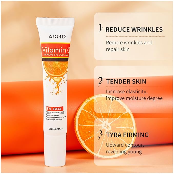 Eye Cream Vitamin C Eye Care Anti-Aging Against Wrinkles and Dark Circles Effective Anti-Aging Moisturizes Reduces Puffiness Dark Circles