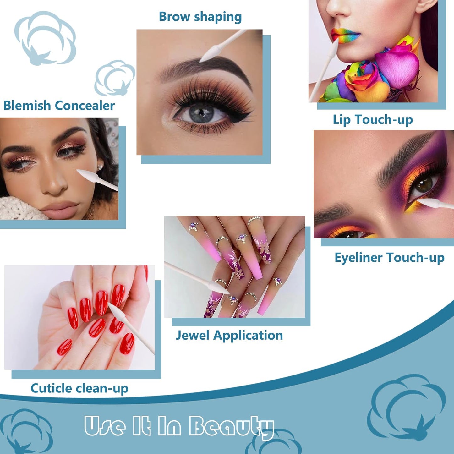 600pcs Precision Tip Cotton Swabs/Double Pointed Cotton Buds for Makeup