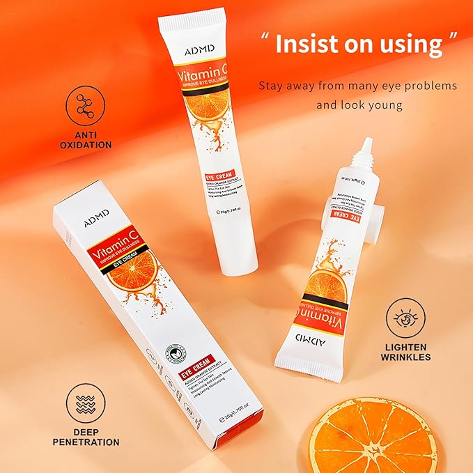 Eye Cream Vitamin C Eye Care Anti-Aging Against Wrinkles and Dark Circles Effective Anti-Aging Moisturizes Reduces Puffiness Dark Circles
