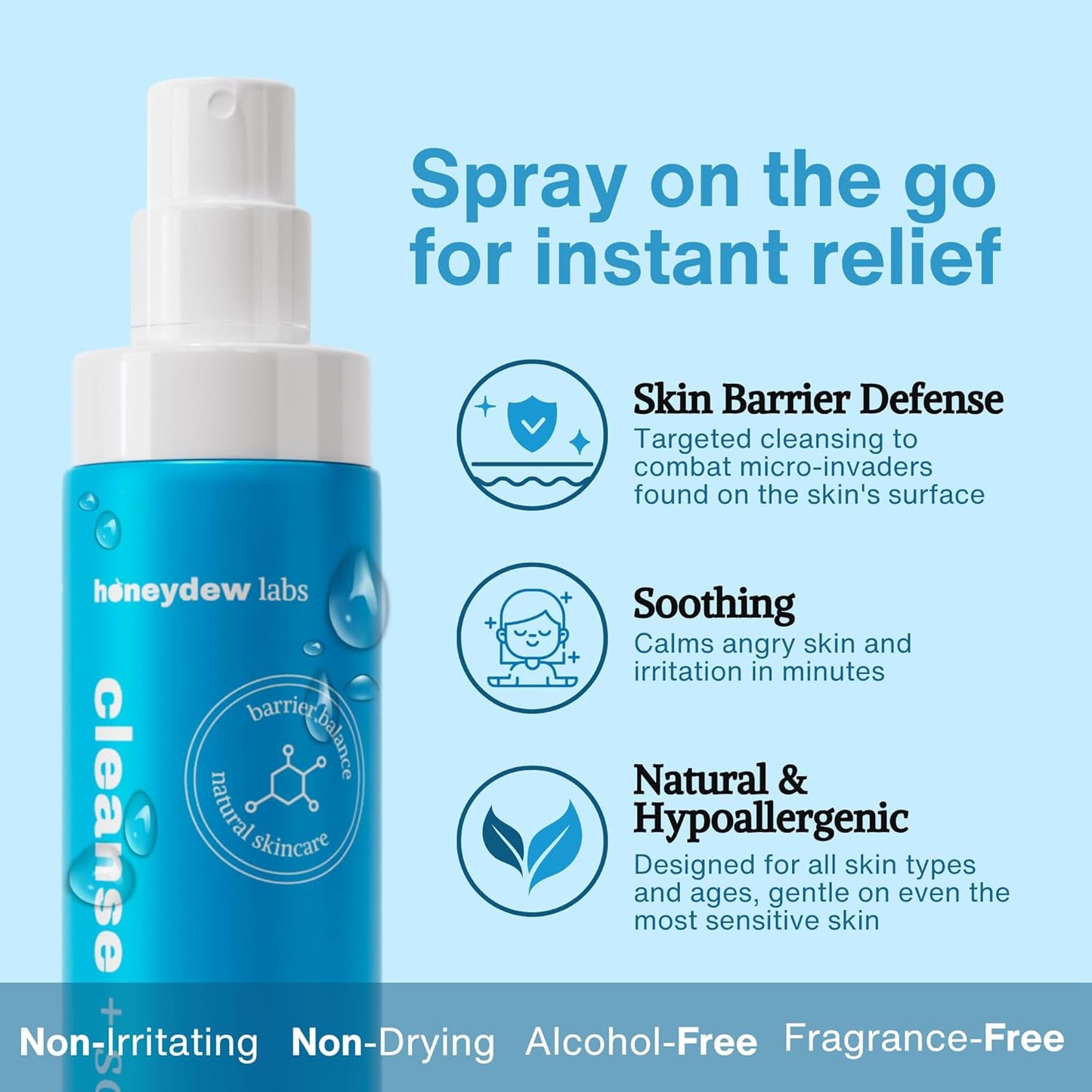 Hypochlorous Acid Spray – HOCl Face & Skin Mist for Acne, Eczema & Irritation – Multi-Purpose Skin Repair – Eyelid Cleanser, Post-Workout, Post-Procedure, Scalp, Sensitive Skin TSA 2 oz