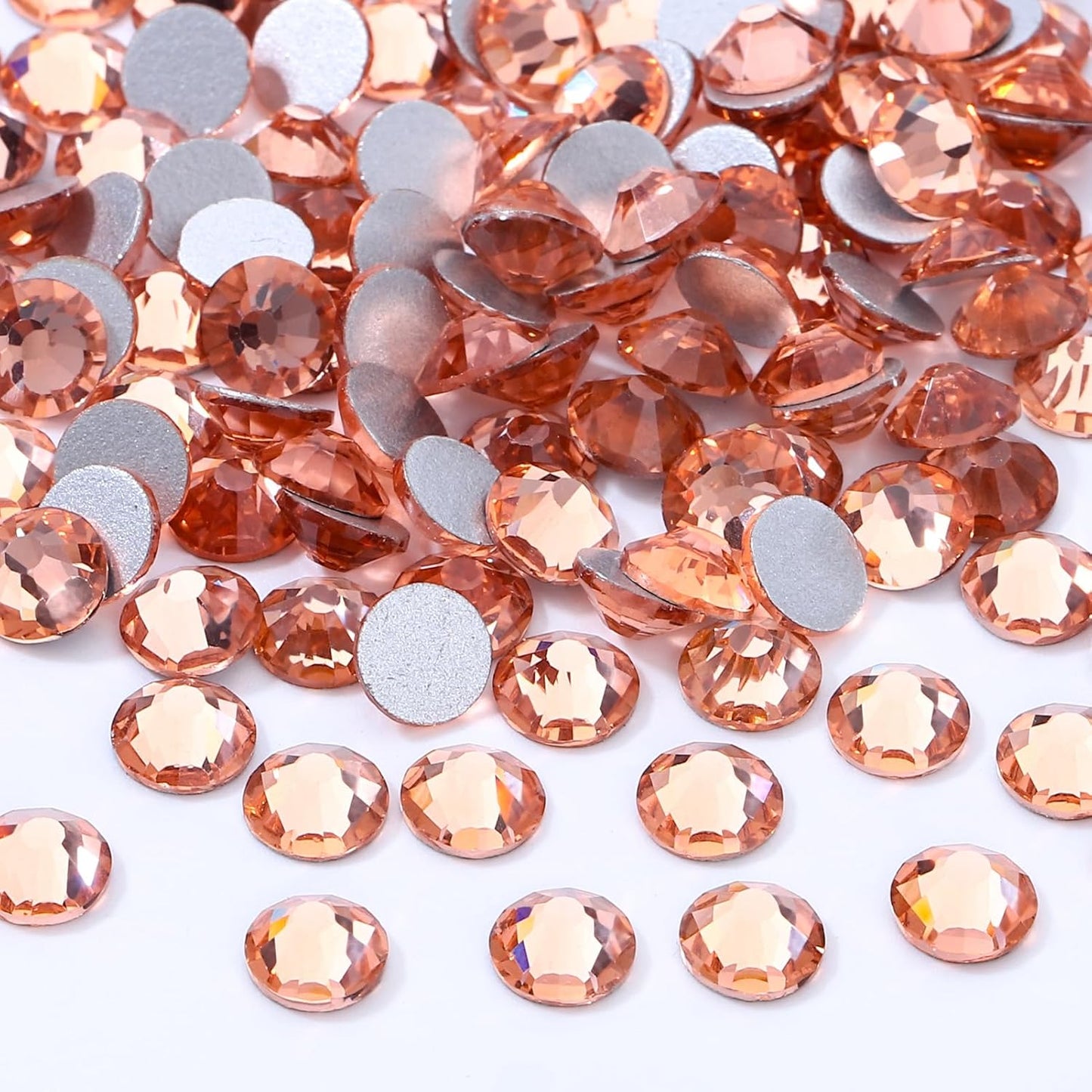 Champagne Flatback Rhinestones, Glass Rhinestones for Nail Art and Craft, Glue Fix, Loose Crystal Gemstones(Champagne, SS12, 2880pcs, 2.9-3.0mm)