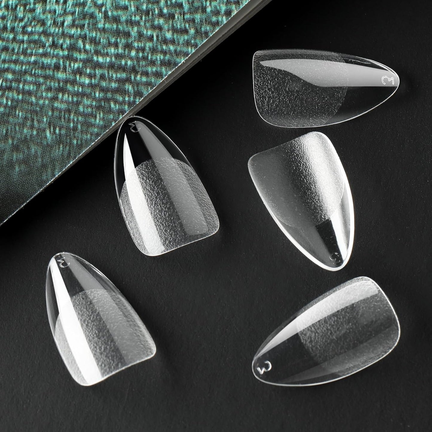 UNA GELLA Short Almond Nail Tips, 312pcs Short Almond Gel Nail Tips Shape Pre Etched Press On Nails Clear Acrylic Fake Nails No C Curve for Full Cover Nails Extension Home Art DIY Salon 12 Sizes