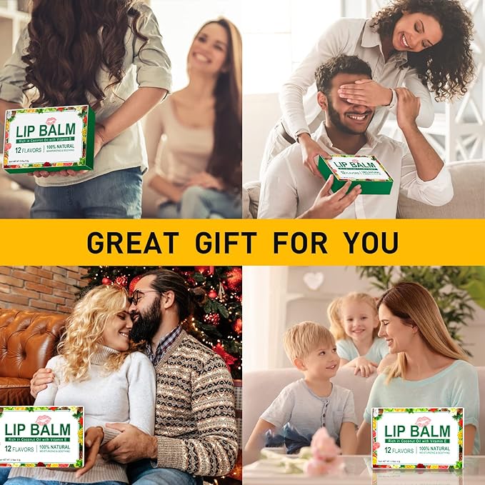 DMSKY 36 Pack Lip Balm, Natural Lip Balm Bulk with Vitamin E and Coconut Oil, Lip Care Product, Moisturizing Soothing Chapped Lips