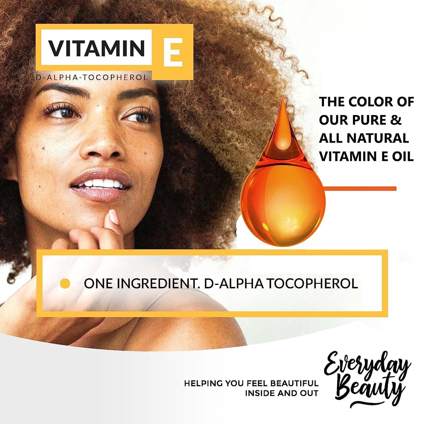 Pure Vitamin E Oil - D-Alpha Tocopherol 100% Pure & All Natural 2.02 Fl Oz Glass Bottle & Dropper 42,500 IU per oz - Thick, Amber Color, Nutty Aroma From Wheat Germ - Face Body Hair