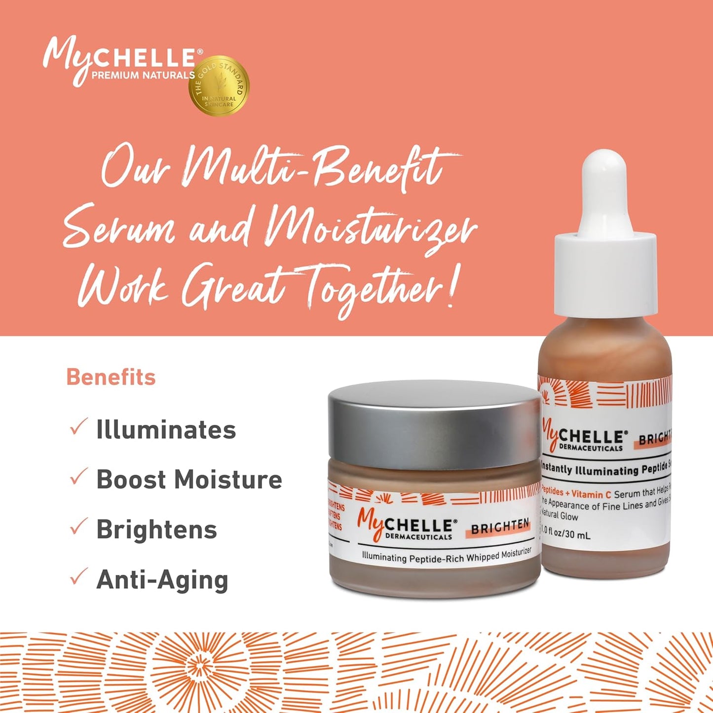 MYCHELLE Illuminating Peptide-Rich Whipped Moisturizer, 1.2 OZ