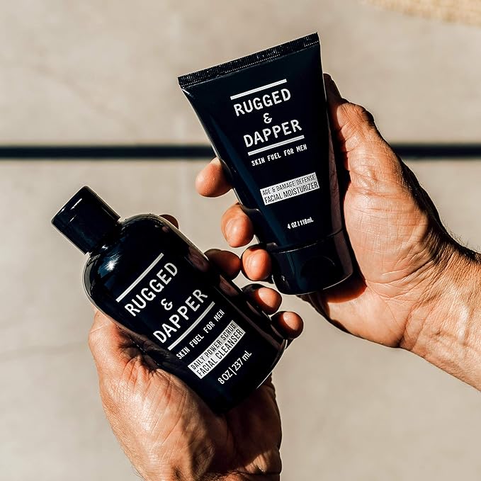 Daily Duo Skincare Set for Men | Includes Age + Damage Defense Moisturizer & Daily Power Scrub Face Wash