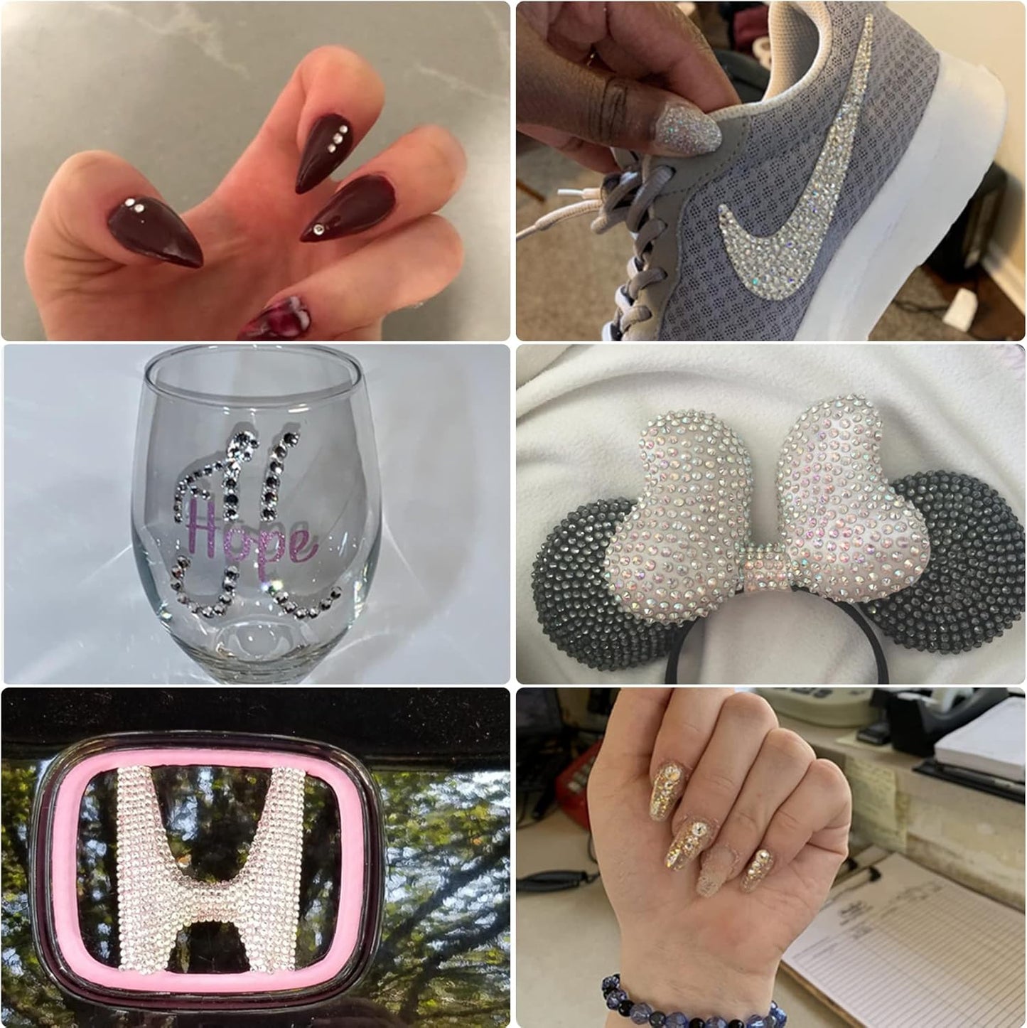 Multi Size 3mm 4mm 5mm Rhinestones Set for Nails Crafts Transparent Non Hotfix Rhinestones Nail Gems Rhinestone Jelly AB&Round Flat Back Resin Rhinestone for Makeup Clothes Shoes Eyes Bottles Crafts