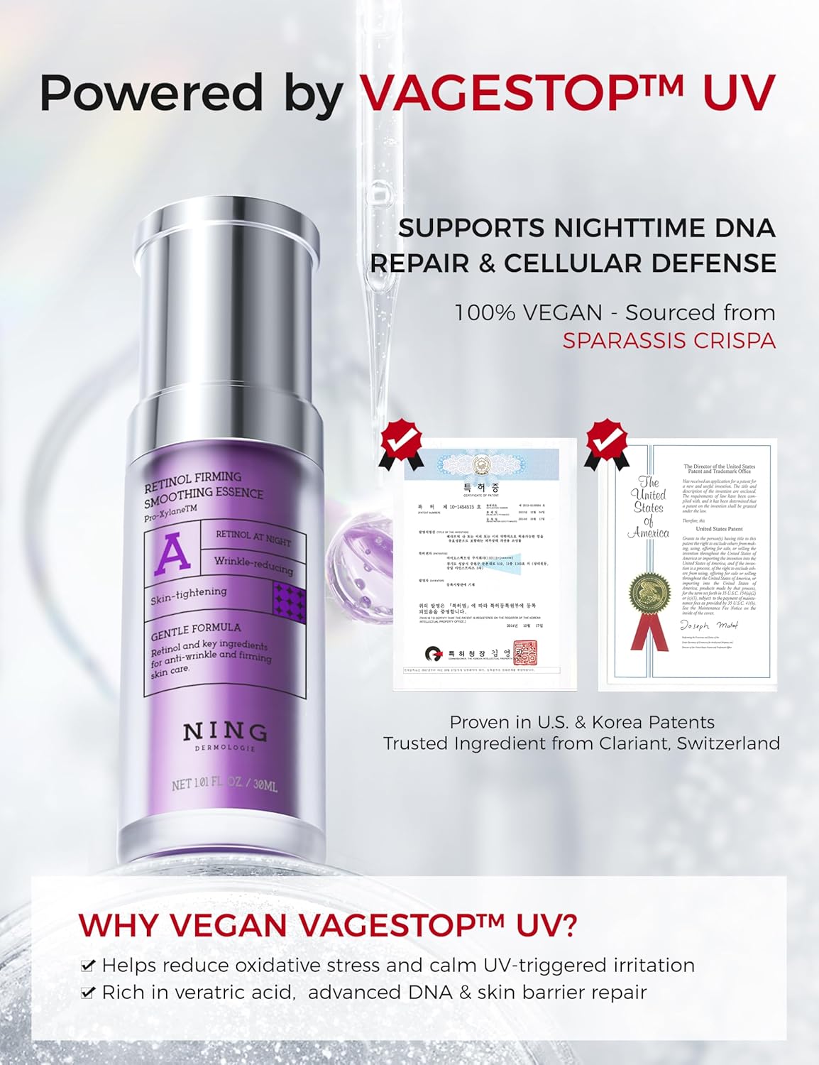 Retinol Serum for Face with 300PPM Retinol, Peptides – Firming, Anti Aging & Wrinkle Peptides Serum for Face - Korean Skincare for Smoothing & Hydrating, Ideal for Beginners|1.01 fl.oz