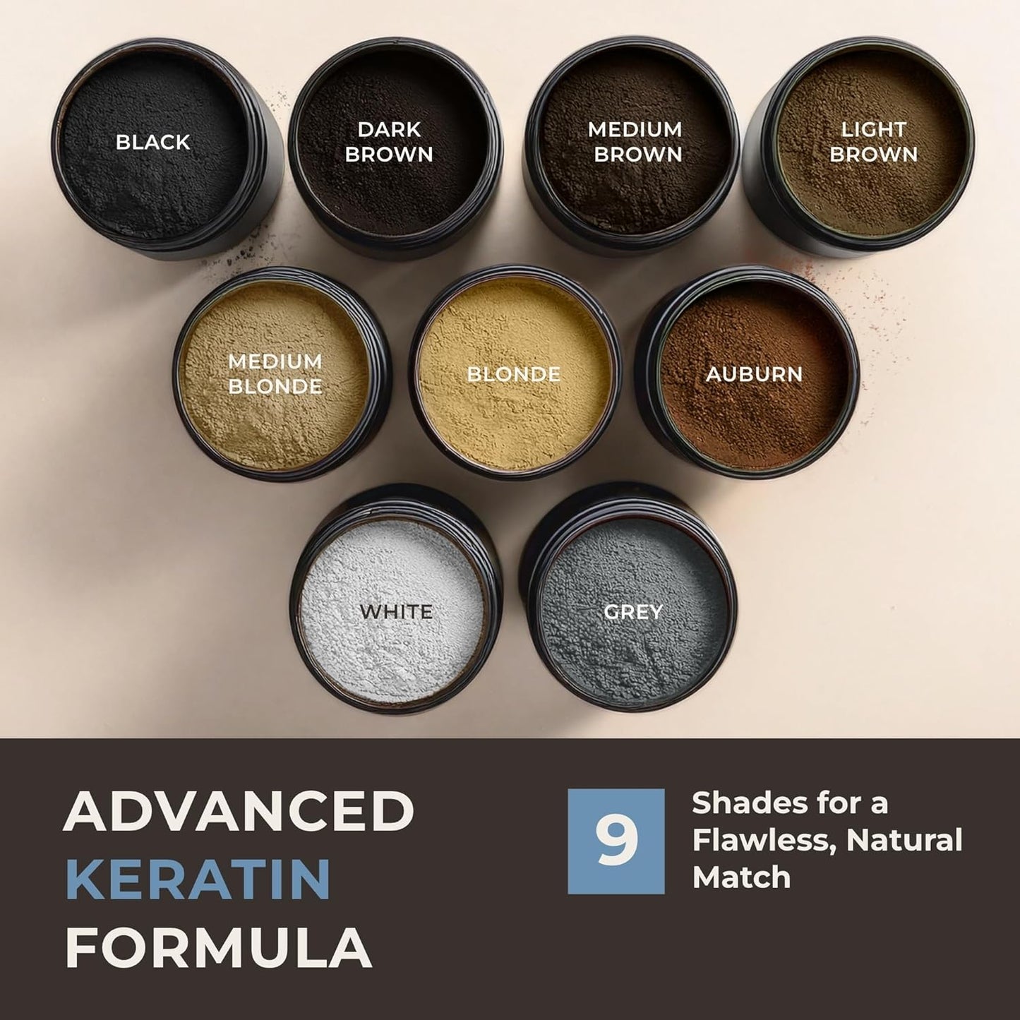 Keratin Hair Fibers for Men & Women - Fill In Fine or Thinning Hair, Instantly Thicker, Fuller Looking Hair (Light Brown 15g)