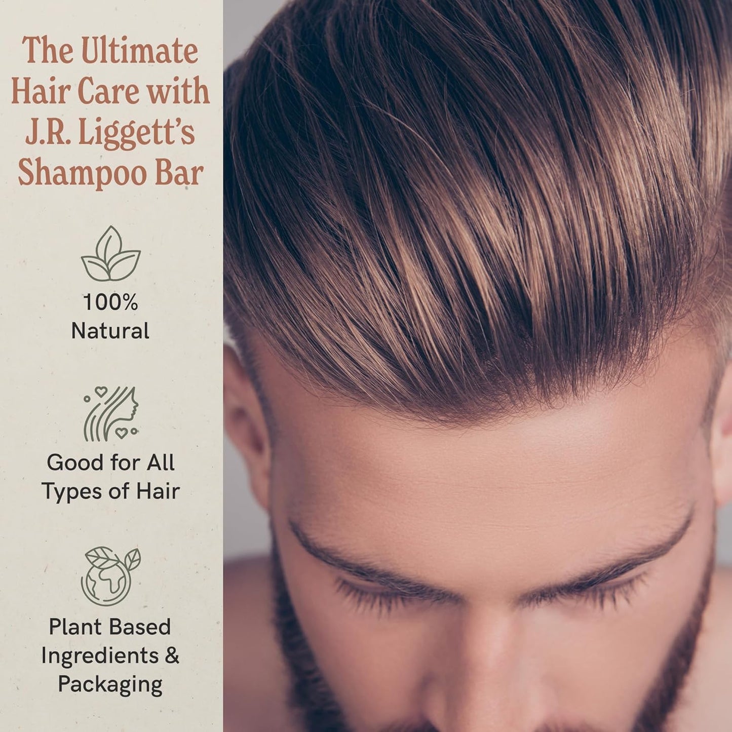 J·R·LIGGETT'S Shampoo Bar - Herbal Formula, All Natural Bar Shampoo for Hair with Coconut Oil & Castor Oil, Sulfate Free, GMO Free, Antioxidant-Rich Plant Oils, Promotes Scalp Balance, 3.5 oz - 3 Pack