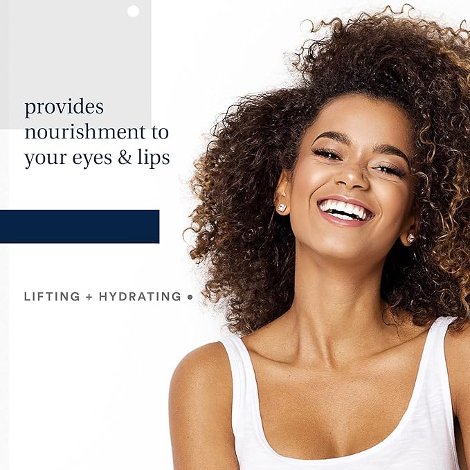 Eye+Lip Nourishing Cream with Caffeine, Vitamin K, Vitamin C, and Peptides. De-Puffs and Reduces Dark Circles. Fragrance-Free, Cruelty-Free. (0.5 ounce) (0.5 oz)