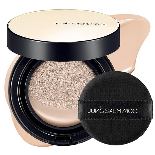 JUNG SAEM MOOL Essential Skin Nuder Cushion 19C Pink Light 0.49 Fl Oz, No Refill, Natural Radiant Finish Cushion Foundation with Buildable Coverage, Lightweight Texture, Korean Foundation Makeup