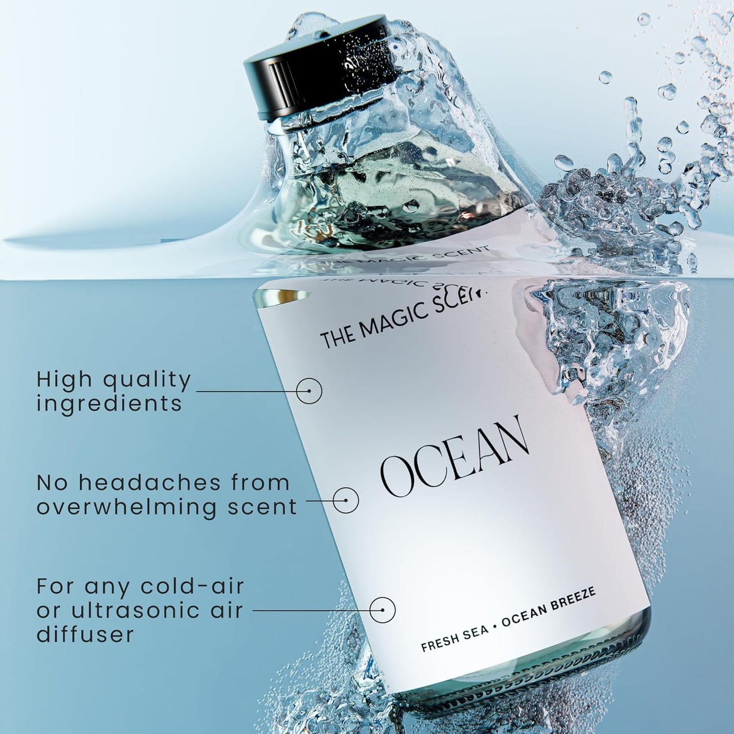 Ocean Diffuser Oil - Hotel & Home Luxury Scents Inspired by Bvlgari Resort, Bali - Oil Scents for Home Designed for Use in All Diffusers - 8.5 fl oz, 250 mL