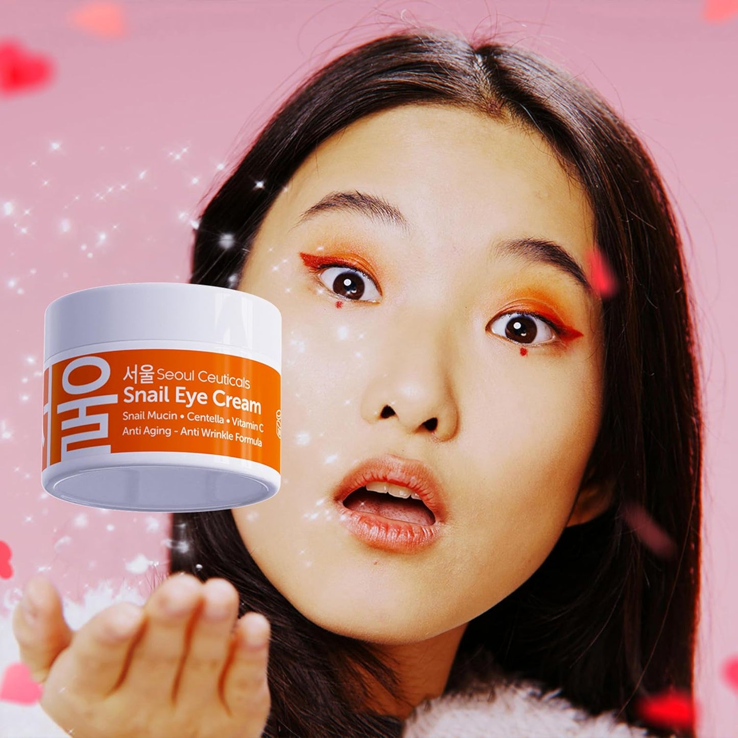 SeoulCeuticals Korean Snail Mucin Eye Cream - 97.5% Snail Filtrate K Beauty Anti Aging Under Eye Anti Wrinkle Eye Treatment Cream 0.5oz