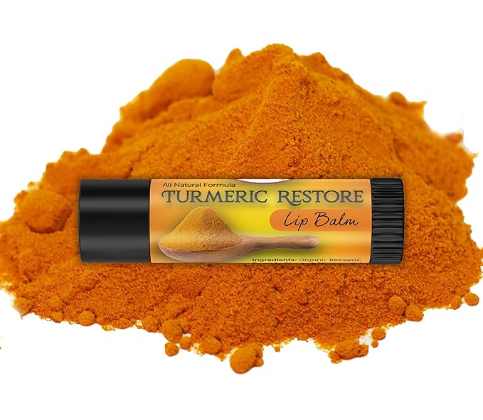 Organic Turmeric Lip Balm 3 Pack - Moisturizing, Balancing, Soothing, Natural Ingredients