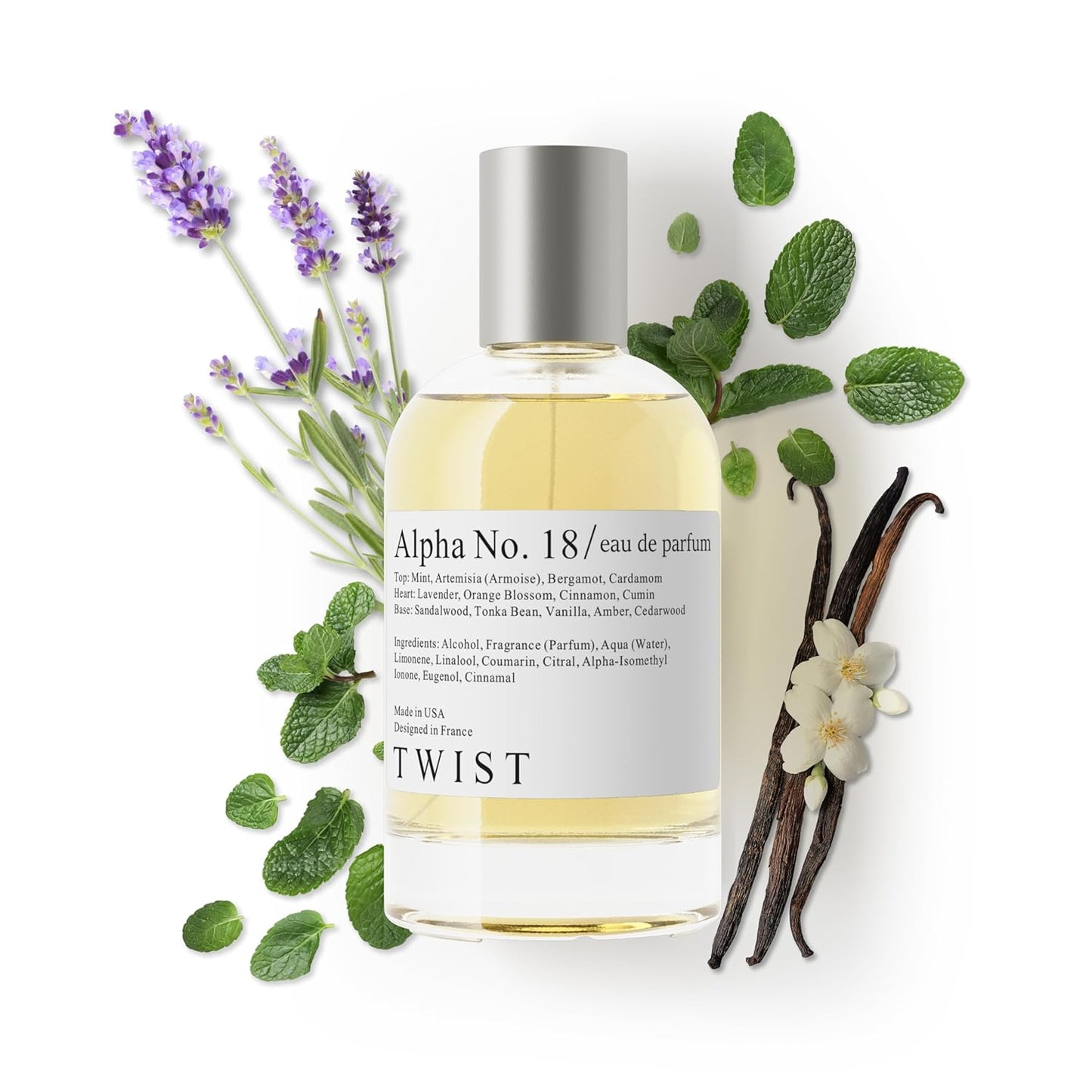 Twist Alpha No. 18 - Eau De Parfum Inspired by J.P Gaultier's Le Male, Long Lasting Perfume For Men, Paraben Free, Vegan, Clean Ingredients, Fragrance Spray 100 ml | 3.4 fl. oz.