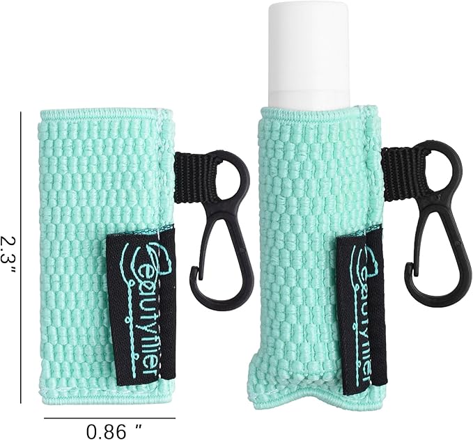 Beautyflier Cute Elastic Lip Balm Holder Keychain, Lipstick Sleeve Chapstick Sleeve Holder for Burts Bees Chapstick