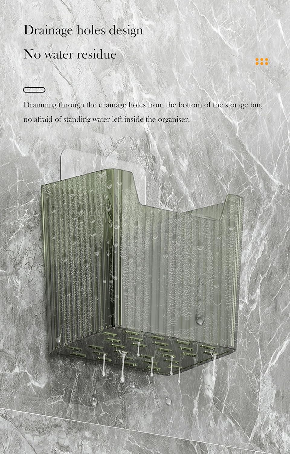 Set Of 2 Storage Organizer Bins Wall Mounted Shower Caddy, Bathroom shelves Stackable Clear Plastic Toothbrush Holder Adhesive Hanging Bin for Bathroom, Kitchen, Cabinet, Shower BPA Free Small (Green)