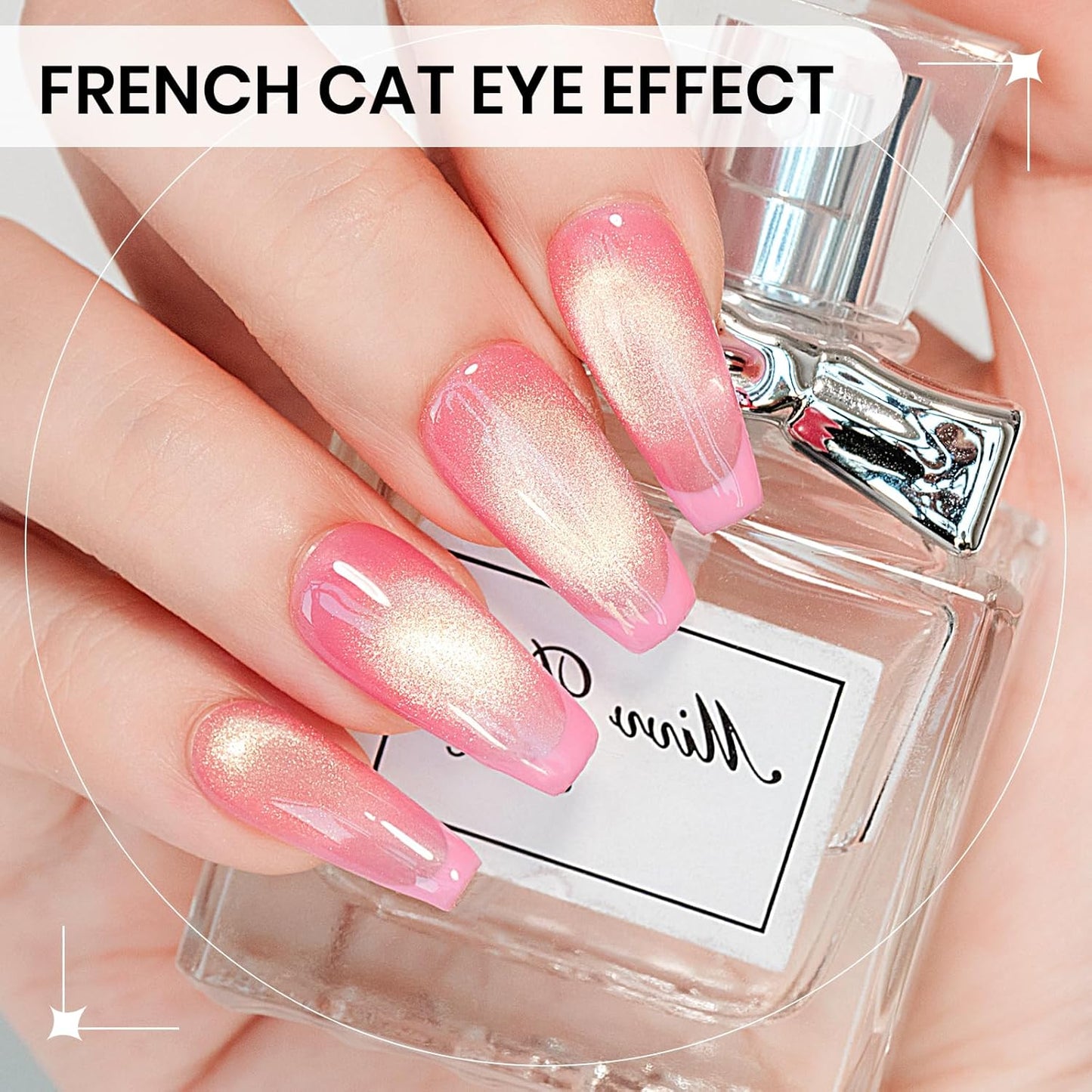 Cat Eye Gel Nail Polish Set,12 Colors Gold Glitter Holographic CatEye Gel Polish with Magnetic Stick,Sliver Brown Pink Red Cat Eye Soak Off UV DIY Home Salon Manicure