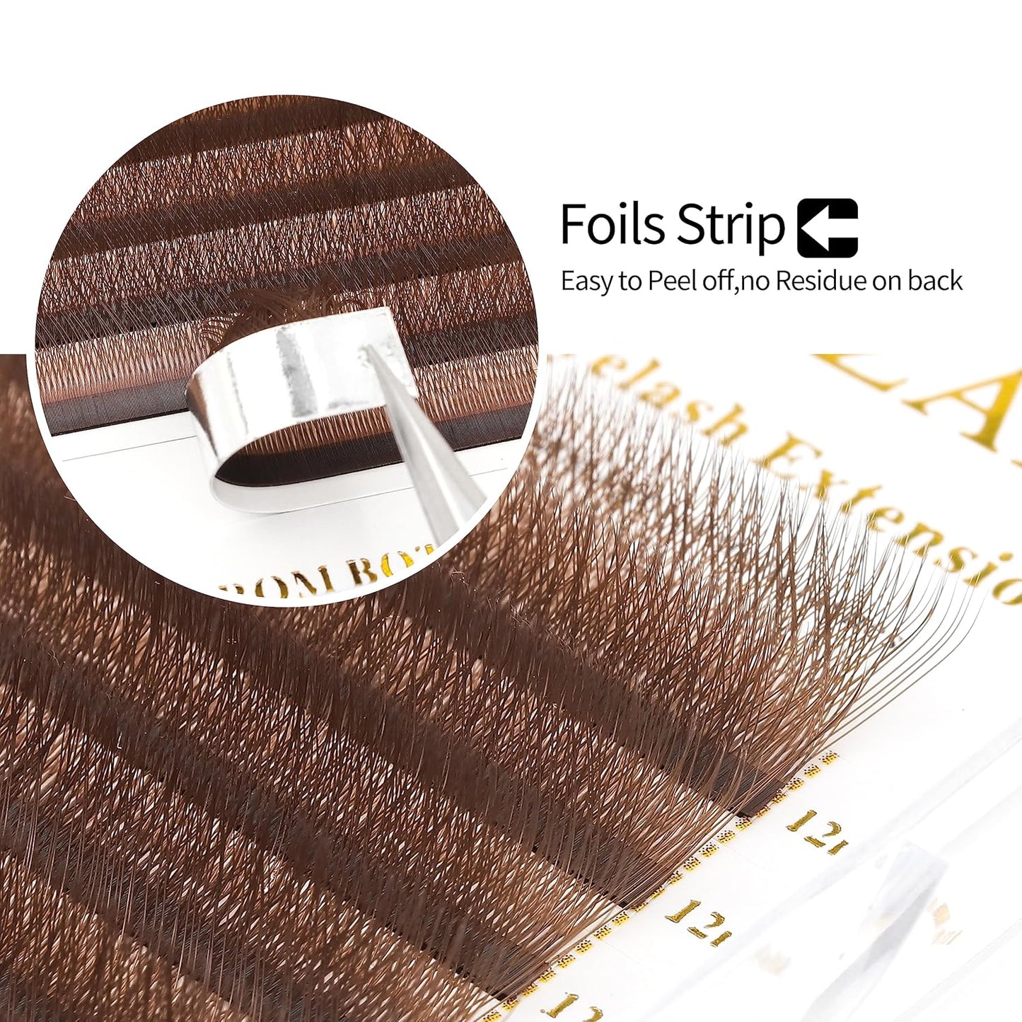 Lash Extensions Brown 4D W Eyelash Extensions W Shape 0.07mm Thickness C Curl 14mm Premade Fans Lashes Colored Lash Extension Volume Lashes Individual Lashes(W-Brown-4D-0.07-C,14mm)