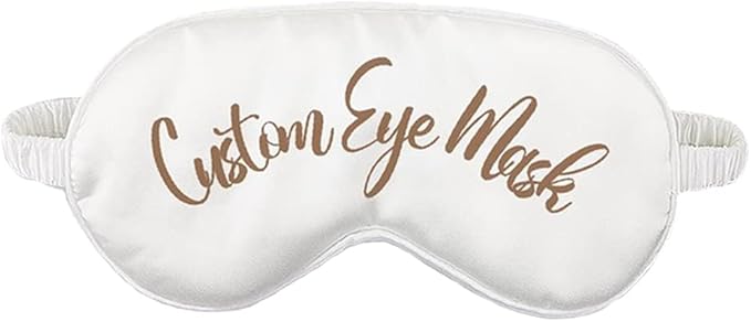 Custom Eye Mask,Add Your Image Text Personalized Sleep Shade Soft Blindfold Eyemask Blackout Eye Cover with Adjustable Strap for Full Night's Sleep,Travel and Nap White
