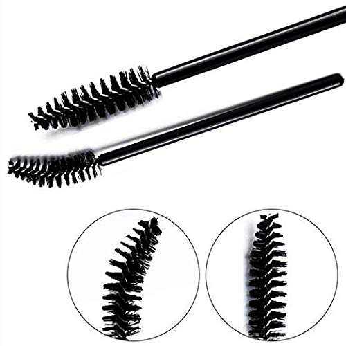 G2PLUS 300PCS Eyelash Brush, Disposable Eyelash Mascara Brushes Wands Applicator Tools Makeup Brush Kits, Eyelash Spoolies Eyelashes Brush for Eyelash Extensions and Eyebrow Brush (Black)