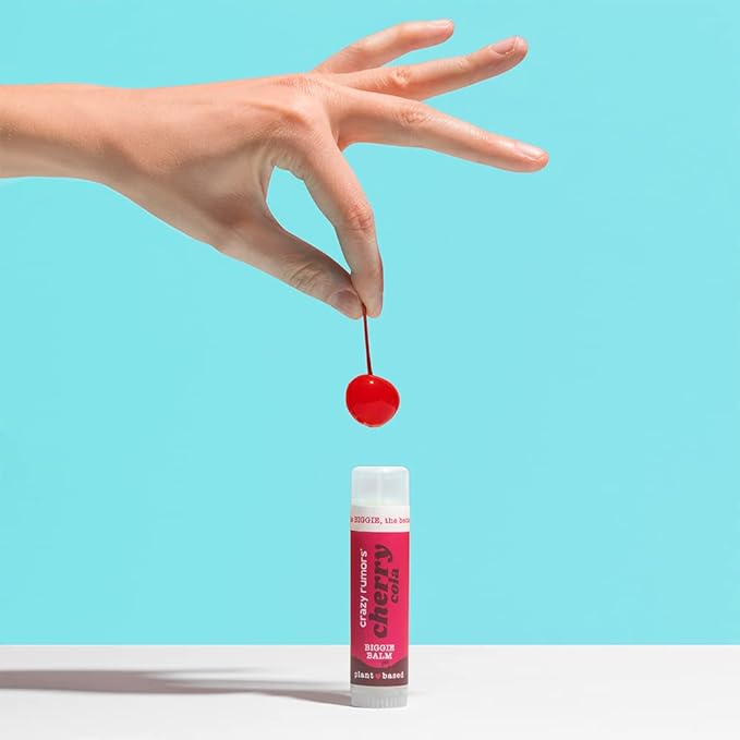 Crazy Rumors Biggie Cherry Cola Flavored All Natural, Plant Based Lip Balm to Moisturize and Nourish your Lips - Cherry Cola Biggie Tube 0.6 oz (4x Larger than standard 0.15 oz lip balm)