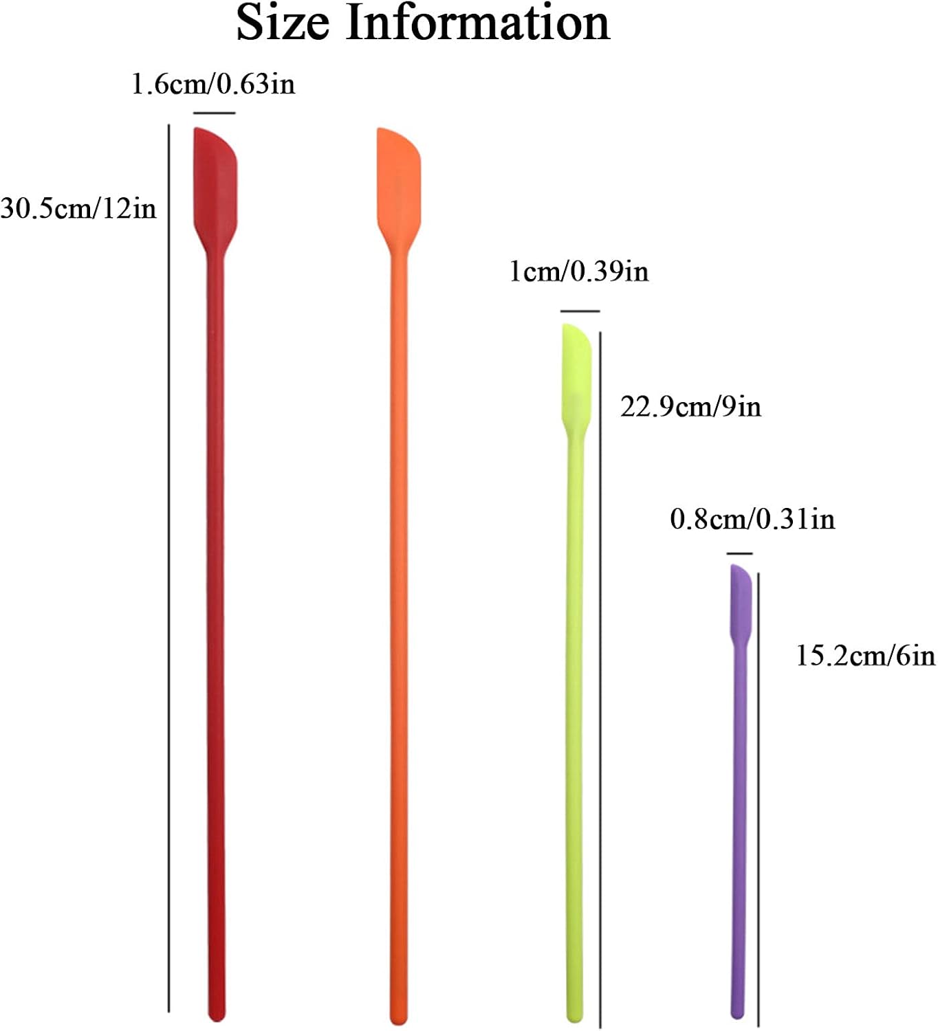 Beauty Spatula 4 PCS Makeup Spatula Mini Silicone for Cosmetics & Kitchen - 3 Sizes