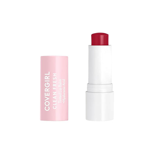 CoverGirl Clean Fresh Tinted Lip Balm, Vegan Formula, Hydrating, Natural Finish, Cruelty Free, Cherry-Ish You, 1 Count