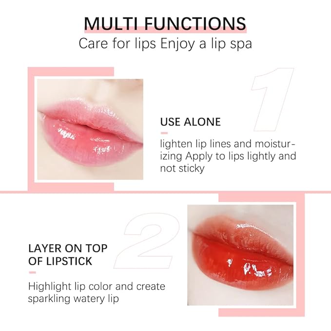 Moisturizing Lip Oil,No-Sticky Lip Gloss Lip Balm Lip Care,Fruit Flavoured Lip Oil For Dry Lip's Moisturizing Hydrating And Nourishing (016#GREEN APPLE) 0.2 OZ